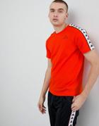 Kappa T-shirt With Banda Taping In Orange - Orange