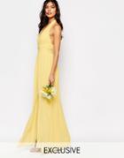 Tfnc Wedding Halter Chiffon Maxi Dress - Pastel Yellow