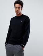Fred Perry Crew Neck Sweat In Black - Black
