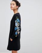 Sportmax Code Balloon Sleeve Dress With Embroidery - Black