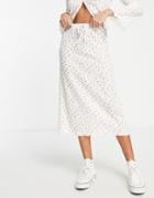 The Frolic Ditsy Print Pique Midi Skirt In White - Part Of A Set