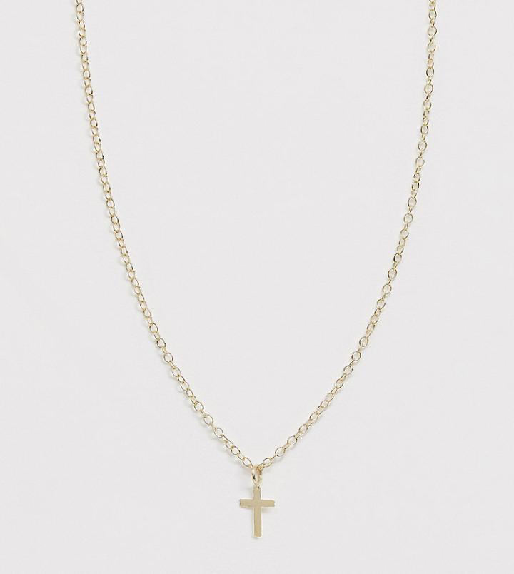 Kingsley Ryan Exclusive Sterling Silver Gold Plated Cross Pendant Necklace