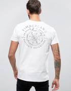 Timberland Back Compass Logo T-shirt Regular Fit In White - White