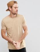 Asos T-shirt With Crew Neck In Beige - Golden Rod Marl