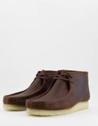 Clarks Originals Wallabee Boots In Beeswax Leather-brown