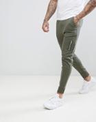 Asos Skinny Joggers With Ma1 Pocket In Green - Green