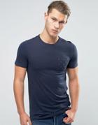 Jack & Jones T-shirt With Contrast Printed Pocket - Navy