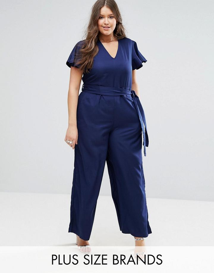 Koko Plus Jumpsuit With Kimono Sleeves - Gray