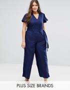 Koko Plus Jumpsuit With Kimono Sleeves - Gray