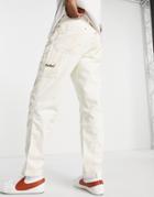 Kickers Cord And Drill Paneled Pants In Ecru-white