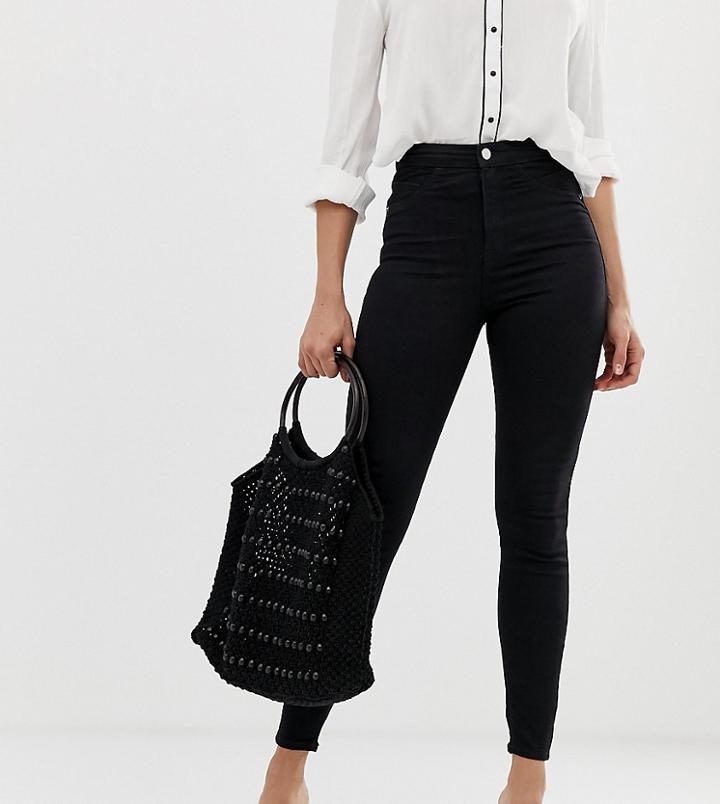 River Island Molly Mid Rise Skinny Jeggings In Black - Black