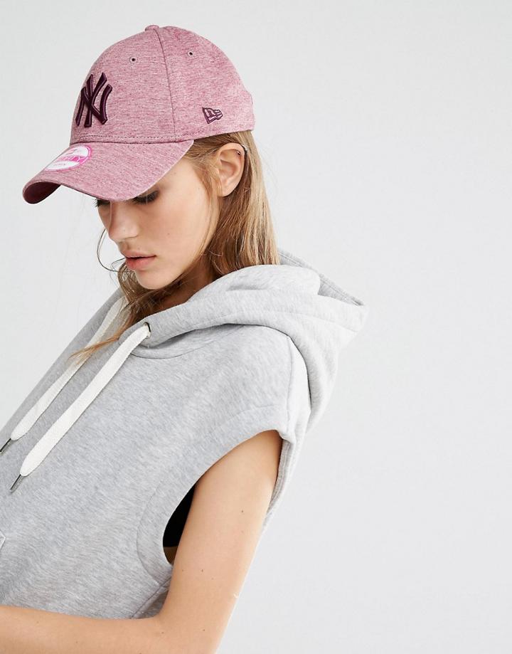 New Era Jersey 9forty Cap In Pink Marl - Pink