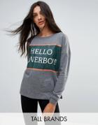 Noisy May Tall Slogan Sweater - Gray
