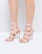 Aldo Hawaii Pink Lace Back Heeled Strappy Sandals - Pink