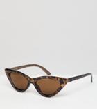 Monki Tortoise Cat Eye Sunglasses - Black