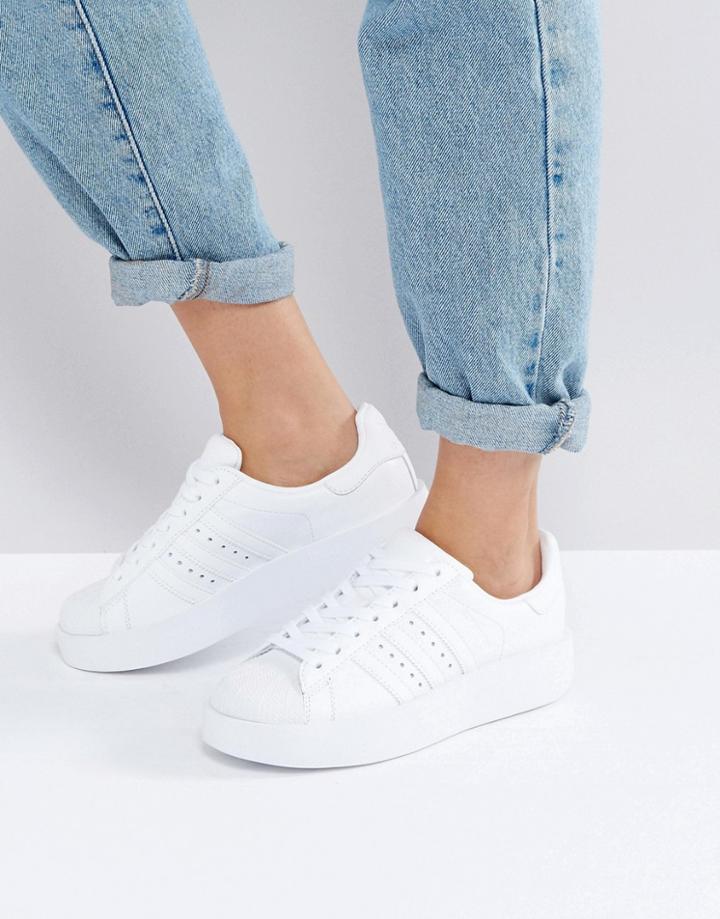 Adidas Originals Bold Double Sole White Superstar Sneakers - White