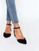 New Look Ankle Strap Flat Shoe - Black