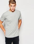 New Look Short Sleeve T-shirt In Rib - Gray