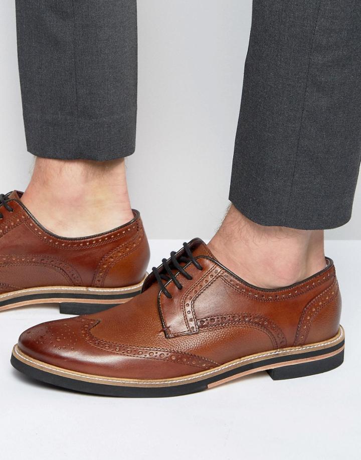 Ted Baker Archerr Derby Brogue Shoes - Tan