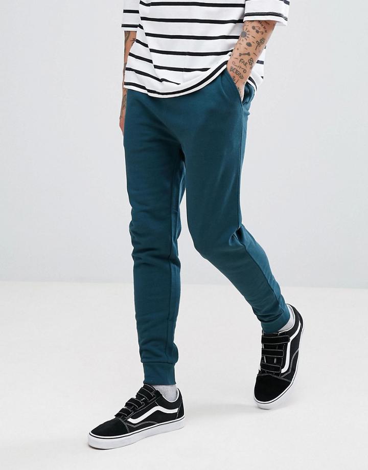 Asos Skinny Joggers In Green - Green