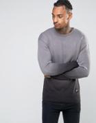 Sixth June Dip Dye Sweater With Dropped Shoulder - Black