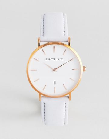 Abbott Lyon Kensington 40 Suede Leather Watch In Gray - Gray