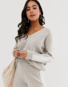 Asos Design Two-piece Sweater With Tipping-stone
