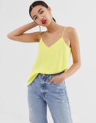 River Island Cami Top In Yellow