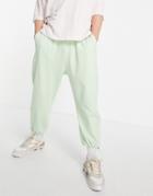 Asos Design Organic Set Super Oversized Drop Crotch Sweatpants In Green