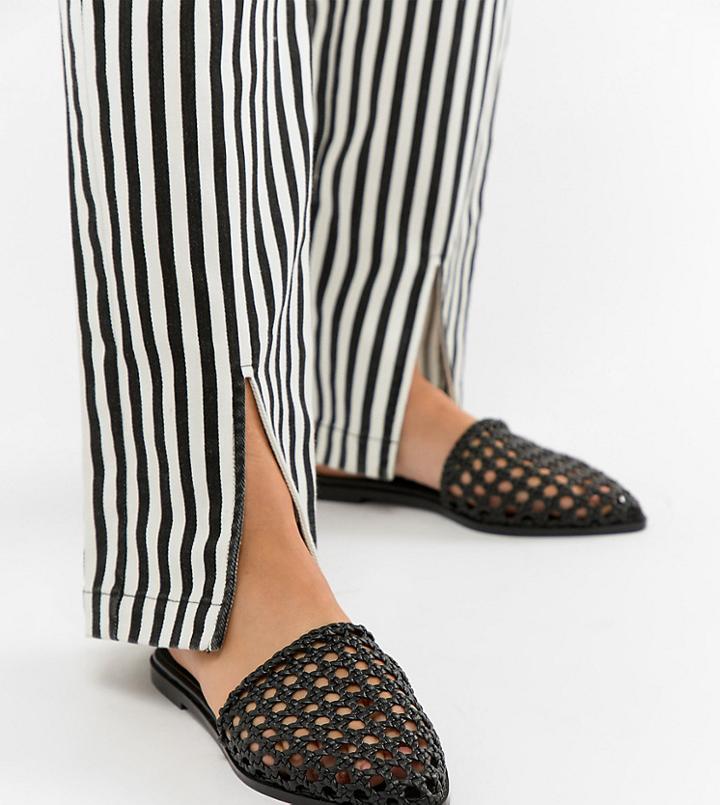 Asos Design Maya Wide Fit Woven Mules - Black