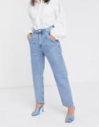 Weekday Frame Relaxed Fit Cocoon Jean In Pen Blue-blues