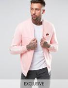 Ellesse Jersey Bomber Jacket With Sleeve Print - Pink