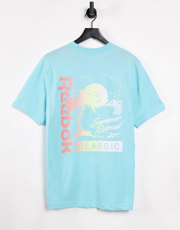 Reebok Classics Back Print T-shirt In Blue-blues