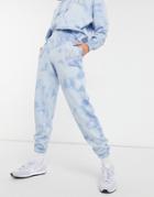 New Look Tie Dye Sweatpants In Blue - Part Of A Set-blues