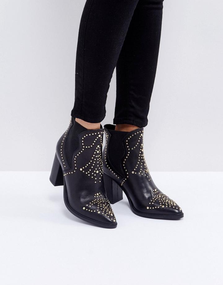 Steve Madden Himmel Studded Heeled Boots - Black