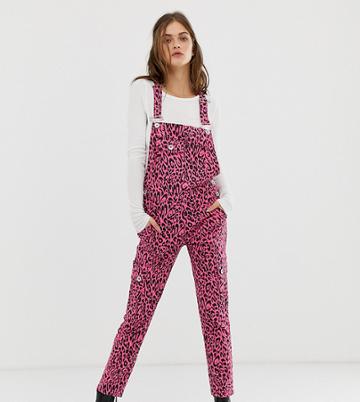 See You Never Leopard Print Overalls - Pink