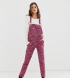 See You Never Leopard Print Overalls - Pink