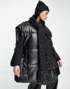 Allsaints Knitted Scarf With Tassel Detail In Black