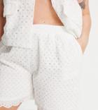 Native Youth Plus Bloomer Shorts In Broderie Set-white