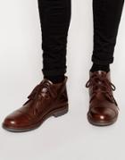 Firetrap Leather Lace Up Desert Boots - Brown