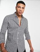 Asos Design Slim Check Work Shirt In Black