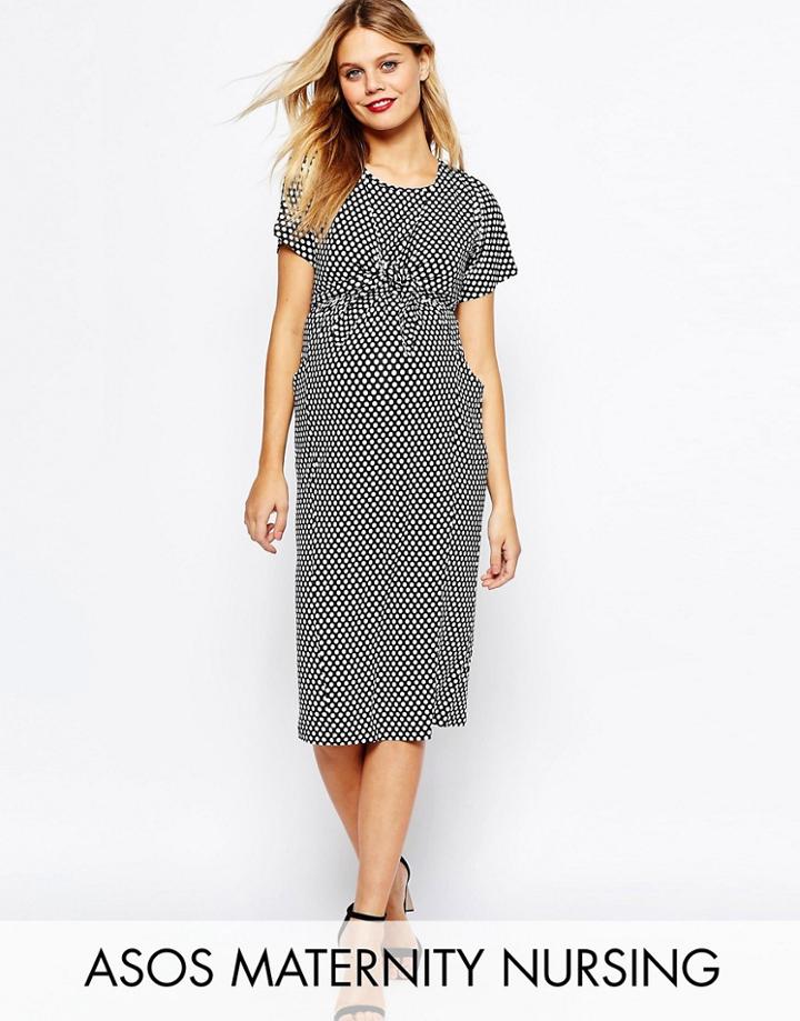 Asos Maternity Nursing Spot Wiggle Dress - Multi