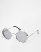 Jeepers Peepers Round Sunglasses In Silver Metal - Silver