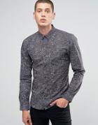 Hugo By Hugo Boss Smart Shirt Slim Fit Stretch Chain Print - Black
