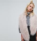 Urbancode Faux Mongolian Fur Scarf - Pink