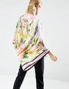 Ted Baker Rozani Silk Encyclo Print Cape - Nude Pink