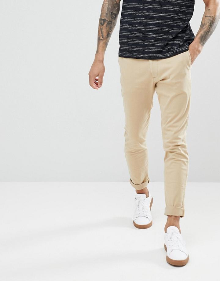 Hollister Superskinny Stretch Chinos In Beige - Beige