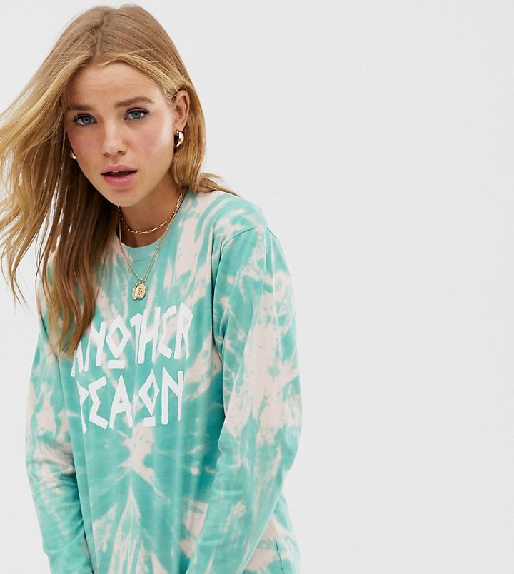 Another Reason Long Sleeved Logo T-shirt In Tie Dye-multi