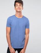 Asos T-shirt With Crew Neck In Blue Marl - Navy