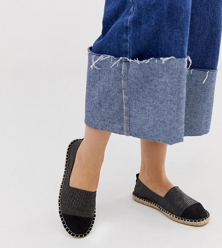 Asos Design Wide Fit Jacey Espadrilles-black
